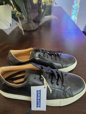 GREATS Black Leather Low Top Sneakers Made in Italy EU 39 US 9